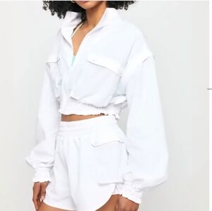NWT! Spiritual Gangster, Bridget Crop 2 Way Vest Jacket, White, Size M,MSRP $128